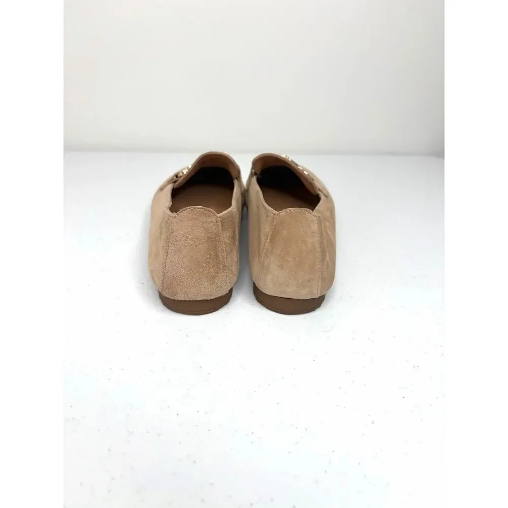 Joie Suede Horsebit Loafers Women's Sz 7.5 Tan Classic Chic Preppy Career